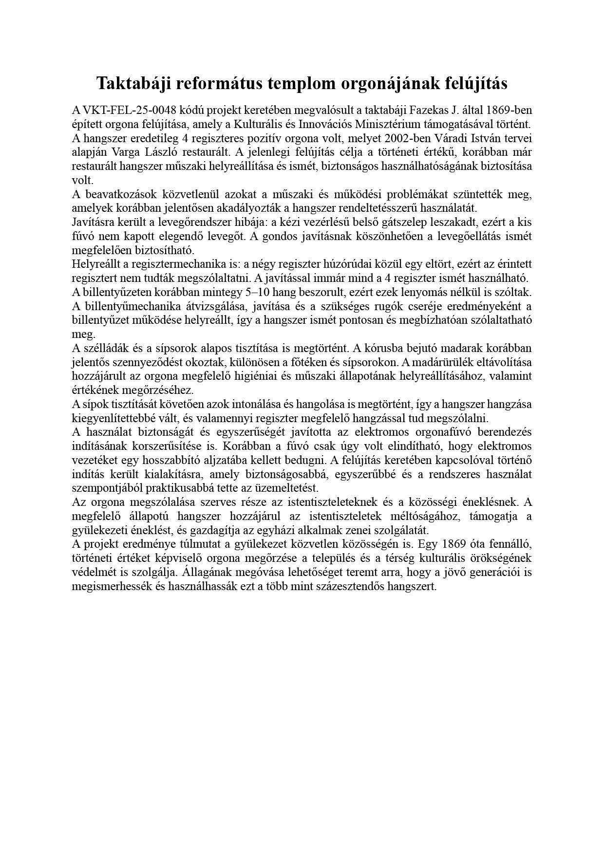 taktabaji_ref_templom_orgonajanak felujitasa
